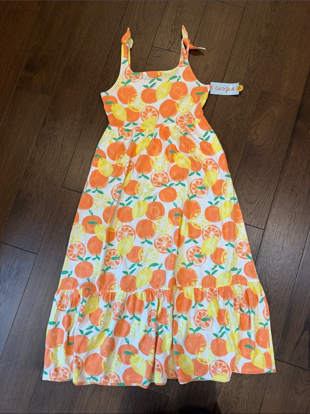 Cat & Jack Citrus Print Girls' Sundress Size Large 10/12 NWT - C46-021